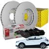 kW&HP KIT DISCHI FRENO E KIT 4 PASTIGLIE FRENO ANTERIORI DX-SX QASHQAI 1.5 1.6 DCI