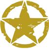 RP GRAFICA Kit 2 Adesivi Stella Militare Fiancata Vintage Fuoristrada 4x4 off Road Stickers Auto (Oro, 50x50cm)