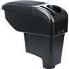 ZENVI Compatible with Renault Dacia Sandero Braccioli 2008-2011 | Stile Nero,Braccioli,Console Centrale Organizer Immagazzinaggio Scatola,Utilizzabile Per Autisti Supporto Gomito