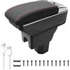 KAERGK Braccioli auto per Suzuki Ignis 2016-2024 Console centrali per auto Doppio spazio di archiviazione con porta bevande, 7 porte USB, scatola per utilità posteriore, facile da montare(linea rossa)