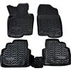 J&J AUTOMOTIVE Tappetini Auto in Gomma su Misura per Mazda CX-5 Dal 2017, Set da 4 Pezzi, Bordo Alto 4 cm, Antiscivolo, Inodore, Colore Nero