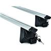 Italfodere Barre Portatutto Portapacchi in Alluminio per Auto con Rails Integrati Mancorrenti Chiusi (112 cm) - Complete di Piedi Premontati e Pronte all'Utilizzo - Fornite di Antifurto a Chiave
