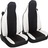 Susy Shop Coprisedili Auto Compatibili Per Smart fortwo, 450 451 e 453, Set 2 Fodere Anteriori, Realizzate In Tessuto Policotone (Nero/Bianco)