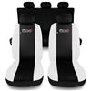 Susy Shop Coprisedili Auto Compatibili Per 500X Set Coprisedile Anteriori e Posteriori Con Logo Ricamato Compatibile Con Airbag (Nero/Bianco)