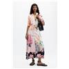 Desigual, Vestito lungo stampato, Donna, Viscosa, Rosso, L
