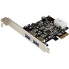 StarTech.com Adattatore scheda SuperSpeed USB 3.0 con 2 porte PCI Express (PCIe) con UASP - Alimentazione LP4