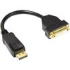 Alcasa DP-AD06 cavo e adattatore video 0,2 m DVI-I DisplayPort Nero