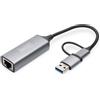 Digitus Adattatore Gigabit Ethernet USB Type-C™ 2.5G, USB-C™ + USB A (USB3.1/3.0)