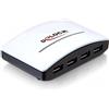 DeLOCK USB 3.0 External HUB 4 Port 5000 Mbit/s Nero, Bianco