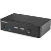 StarTech.com Switch KVM DisplayPort 2 porte - 4K 60Hz - Singolo schermo - Switch KVM USB UHD DP 1.2 a doppia porta - Hub USB