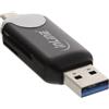InLine USB3.0 Dual Cardreader, USB A e Micro-USB 2.0 per SDXC e microSDXC