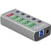DeLOCK 63263 hub di interfaccia USB 3.2 Gen 1 (3.1 Gen 1) Type-B 5000 Mbit/s Grigio