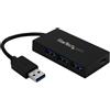StarTech.com HB30A3A1CSFS hub di interfaccia USB 3.2 Gen 1 (3.1 Gen 1) Type-A 5000 Mbit/s Nero