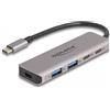 DeLOCK 64239 hub di interfaccia USB 3.2 Gen 1 (3.1 Gen 1) Type-C 5000 Mbit/s Grigio