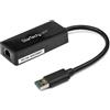 StarTech.com Adattatore USB 3.0 a Ethernet Gigabit (RJ45) - Scheda di rete NIC esterna con porta USB integrata - Nero