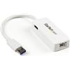 StarTech.com Adattatore USB 3.0 a Ethernet Gigabit (RJ45) - Scheda di rete NIC esterna con porta USB integrata - Bianco