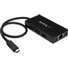 StarTech.com Hub USB 3.0 (5Gbps) a 3 porte con USB-C e Ethernet Gigabit - Include Adattatore di Alimentazione