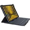 Logitech Universal Folio Cover iPad o Tablet con Tastiera Bluetooth Wireless, Per la maggior parte dei tablet da 9-10, iOS,