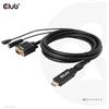 CLUB3D CAC-1712 cavo e adattatore video 2 m VGA (D-Sub) + 3.5mm HDMI + Micro-USB Nero