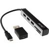 InLine OTG Card Reader SDXC e microSD, 3x Hub USB 2.0, ad. A - Micro B, Android
