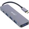InLine USB 3.2 Gen.1 hub, 7 porte, con interruttore, alluminio, grigio, con PSU