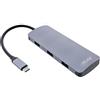 InLine Hub USB 3.2 Gen.2, 4x USB-C + 3x USB-A, PD 100W, alluminio, grigio