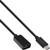 InLine Cavo USB 3.2 Gen.2 Cm/ A F, nero, adattatore, Power Delivery 3A, 0,15m