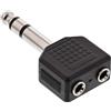 InLine Sdoppiatore Audio Stereo, 6,3mm Jack maschio a 2x 3,5mm Jack femmina
