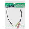 InLine Cavo Audio Y, Jack 3,5mm M a 2x Jack 3,5mm F, 4pin CTIA, 1m, nero