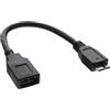 InLine OTG Adattatore Micro USB 3.0 B maschio / A femmina, cavo 0,15m