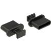 DeLOCK 64013 Copertura di sicurezza per presa elettrica USB tipo-C Nero 10 pz