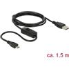 DeLOCK 84803 cavo USB USB 2.0 1,5 m USB A Micro-USB B Nero