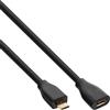 InLine Cavo USB 2.0 Micro, Micro Bm/ F, prolunga, dorato, nero, 1,5m
