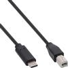 InLine Cavo USB 2.0 C maschio / B maschio, nero, USB Power 3A@1m, 0,5A@5m, 1m