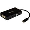 StarTech.com Adattatore Multiporta USB-C - Scheda Grafica Esterna 3 in 1 USB Tipo-C a HDMI, DVI o VGA
