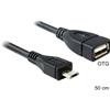 DeLOCK 50cm USB micro-B/USB2.0-A cavo USB 0,5 m Micro-USB B USB A Nero