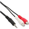 InLine Cavo Audio Jack 3,5mm M a 2x RCA F, 3m, prolunga