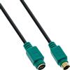InLine Cavo PS/2, 6pin Mini-Din M-F pc99, connettore verde, dorato, 3m