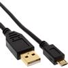 InLine Cavo USB 2.0 Micro, A maschio / Micro B maschio, dorato, nero, 2m