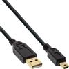 InLine Cavo USB 2.0 Mini, Am/ Mini Bm(5pol.), dorato, nero, 3m