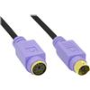 InLine Cavo PS/2, 6pin Mini-Din M-F pc99, connettore viola, dorato, 2m