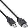 InLine Cavo USB 2.0 A maschio / A femmina, prolunga, nero, 0,5m