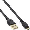 InLine Cavo USB 2.0 Micro, A maschio / Micro B maschio, Piatto, dorato, 0,3m