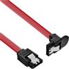 InLine Cavo SATA III 6Gb/s, rosso, 1x angolare 90°, chiusura a scatto, 0,3m