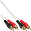 InLine Cavo Audio 2x RCA maschio / maschio, 2m, dorato, bianco