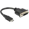 DeLOCK 65564 cavo e adattatore video 0,2 m HDMI Type C (Mini) DVI-D Nero