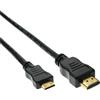 InLine Cavo Mini HDMI 1.3, A/C, 0,5m, 3D, dorato, nero, M-M, HDMI-High Speed