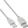 InLine Cavo USB 2.0 A maschio / A femmina, prolunga, beige, 1m