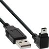 InLine Cavo USB 2.0 Mini, Am/ Mini Bm(5pol.), Angolato v/ Basso, nero, 0,3m