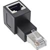 InLine cavo patch adattatore Cat.6A, spina/presa RJ45, angol. 90° verso l'alto